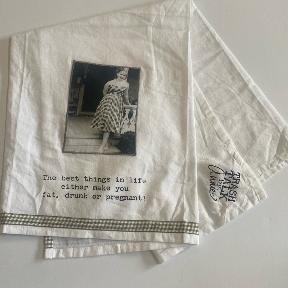 All occasion funny kitchen towel Primitives By Kathy 28x28 NEW with tags
